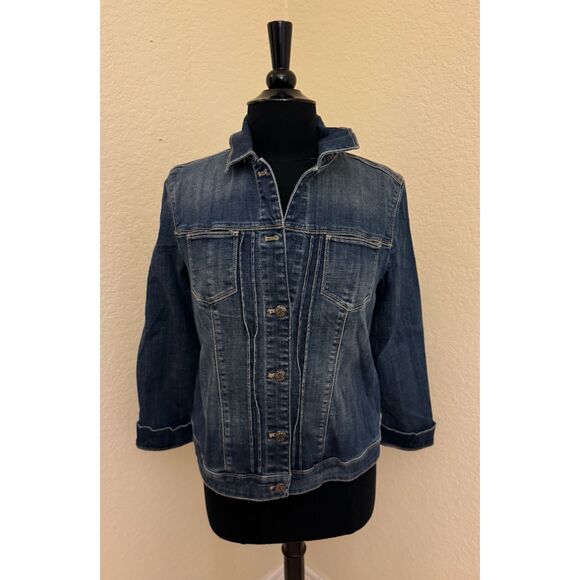 Chico's Denim Embroidered Jacket Shacket - Sz 0 (4/6) - Picture 2 of 16